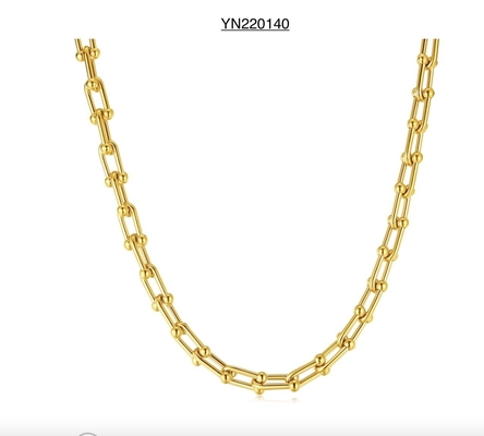colar de cruz de fivela de ferradura simples torque colar de aço inoxidável de ouro 18k