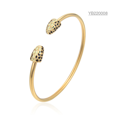 Acessórios de marca de designer pulseira de aço inoxidável fashion ajustável manguito de cobra