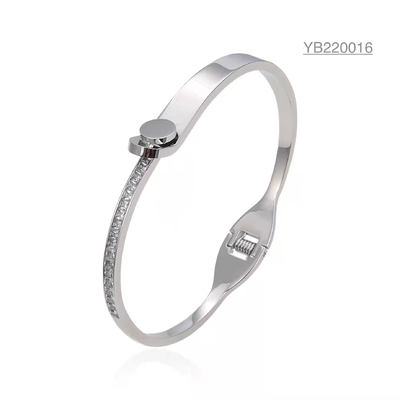 fivela de cinto design diamante uma pulseira prata aço inoxidável pulseiras série prego