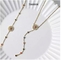 Conjunto de joias de aço inoxidável 18k com pingente de cristal cor oca conjunto de pulseiras