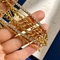 Aço inoxidável camada de ouro em forma de diamante colar gargantilhas para mulheres
