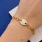 Pulseira de 16 cm com berloques de aniversário em aço inoxidável pulseira de ouro feminino
