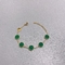 Bracelete de concha verde redonda de marca de designer independente Corrente de mão de aço inoxidável