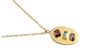 Colar pingente de joias de ouro 14k CZ tricolor com etiqueta de pedra preciosa
