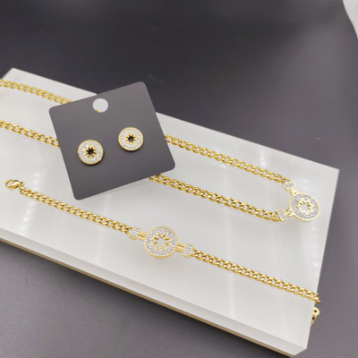 Nova Chegada Linhas de Moda Mais Novas Dourado Cores de Aço Inox, Colar, Pulseiras para Mulher