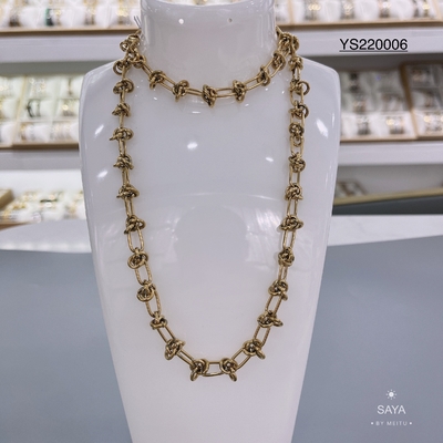 Conjunto de joias com corrente de aço inoxidável ouro marca de luxo para indústria pesada