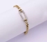 Colar de ouro aço inoxidável fivela de ferradura strass pulseira de punho