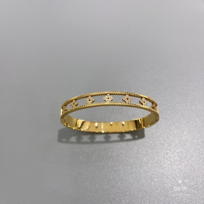 O ouro da senhora Stainless Steel Bangle tornou ôco o caleidoscópio embutido com Diamond Bracelet