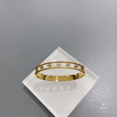 O ouro da senhora Stainless Steel Bangle tornou ôco o caleidoscópio embutido com Diamond Bracelet