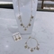 Gotas de água elegantes Crystal Necklace Earring Bracelet Set de 3 partes para o partido das mulheres