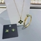 Gotas de água elegantes Crystal Necklace Earring Bracelet Set de 3 partes para o partido das mulheres