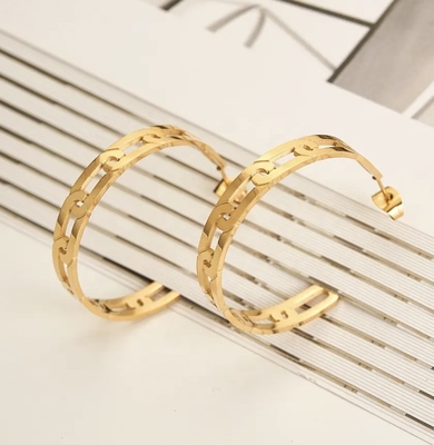 o ouro 14K chapeou brincos grossos da aro embala a joia da aro de Chunky Hoops Set Hypoallergenic Small