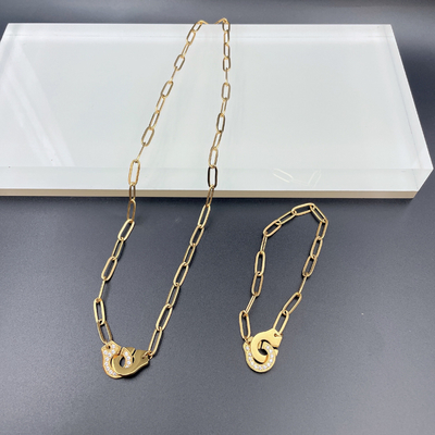 Os mais recentes brincos de ouro, colar de aço inoxidável, conjuntos de pulseiras com Cnc Cz para senhora