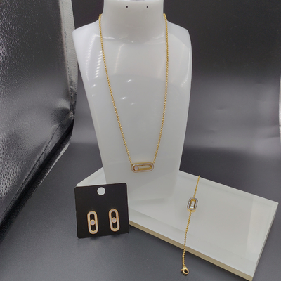 Os mais recentes brincos de ouro, colar de aço inoxidável, conjuntos de pulseiras com conchas para senhoras