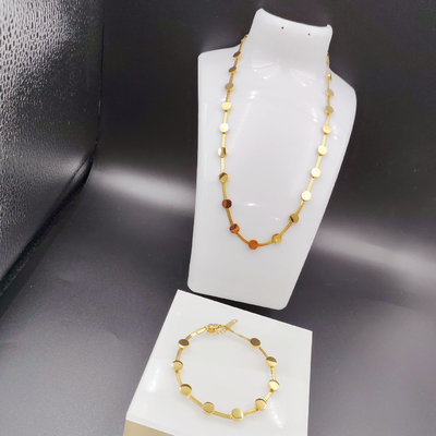 Nova Chegada Moderna High Polish mais recente dourado de cor de aço inoxidável brincos, colar, pulseiras para senhoras