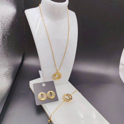Nova Chegada Linhas de Moda Mais Novas Dourado Cores de Aço Inox, Colar, Pulseiras para Mulher