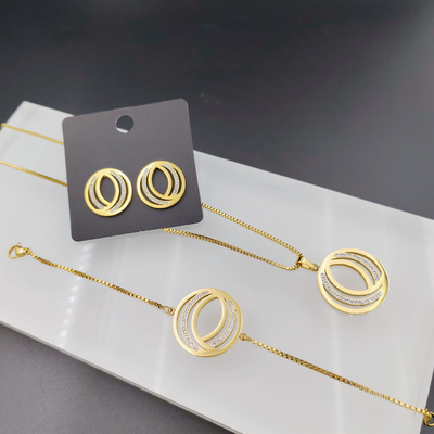 Nova Chegada Linhas de Moda Mais Novas Dourado Cores de Aço Inox, Colar, Pulseiras para Mulher