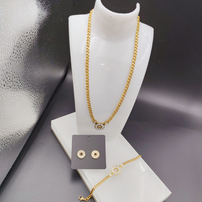 Nova Chegada Linhas de Moda Mais Novas Dourado Cores de Aço Inox, Colar, Pulseiras para Mulher