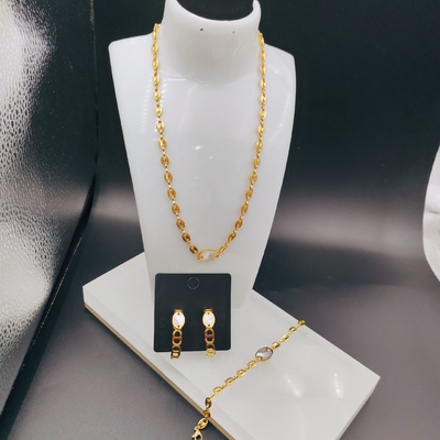 Nova Chegada Linhas de Moda Mais Novas Dourado Cores de Aço Inox, Colar, Pulseiras para Mulher