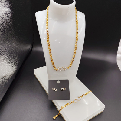 Nova Chegada Linhas de Moda Mais Novas Dourado Cores de Aço Inox, Colar, Pulseiras para Mulher