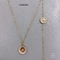 Conjunto de joias de marca de luxo em aço inoxidável com padrão de sol colar pingente