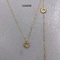 Conjunto de joias em aço inoxidável de alta qualidade em ouro 18k engrenagem de ouro 45 cm colar fino