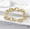 Pulseira de charme de ouro 14k moda americana estilo INS simples pulseira de ouro fivela