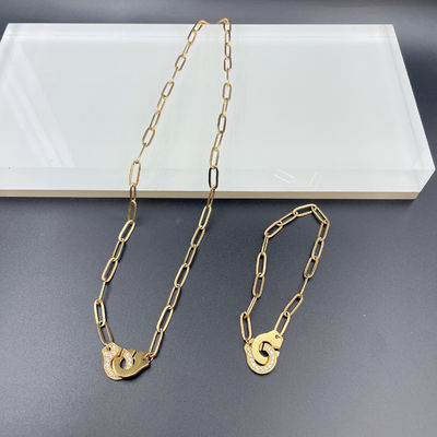 Os mais recentes brincos de ouro, colar de aço inoxidável, conjuntos de pulseiras com Cnc Cz para senhora