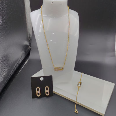 Os mais recentes brincos de ouro, colar de aço inoxidável, conjuntos de pulseiras com conchas para senhoras