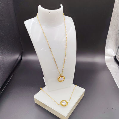 Nova Chegada Moderna High Polish mais recente de cor dourada brincos de aço inoxidável, colar, conjuntos de pulseiras com concha para senhora