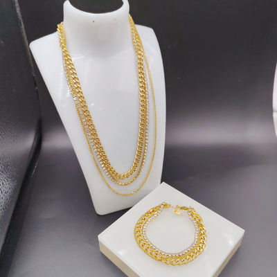 Nova Chegada Moderna High Polish mais recente dourado de cor de aço inoxidável brincos, colar, pulseiras para senhoras